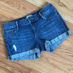 Paige Distressed Cuffed Denim Shorts